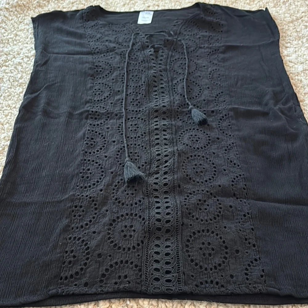 Kona Sol Sleeveless Swim CoverUp size small black